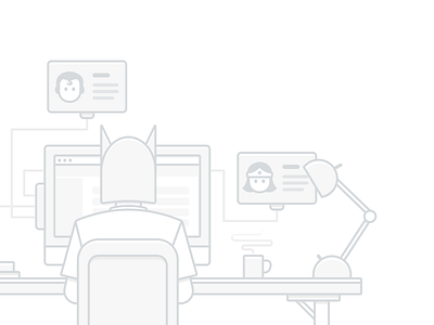 Assign Case To The Right Agents batman desk.com grey scale illustration super hero superman wonder woman