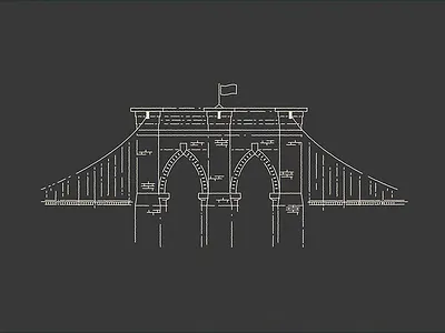 Brooklyn Bridge brooklyn bridge illustration stroke