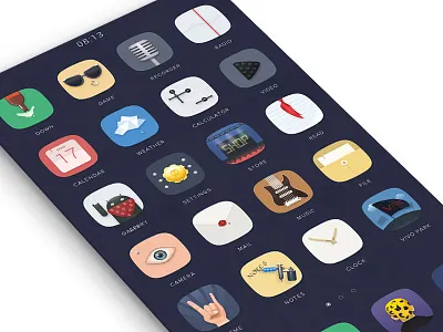 Rock&Roll Android Icons android camera icons mail phone theme weather