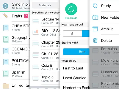 StudyBlue iPhone Update app apple color education icons illustration iphone6 mobile navigation type ui