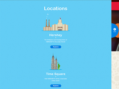 Location fly out menu illustration location menu