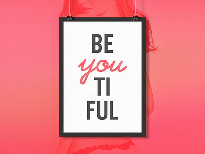 Beautiful beautiful pink poster typography