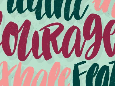 Breathe In Courage color colors hand drawn hand lettering hand letters lettering letters monday motivational motivational monday type typography