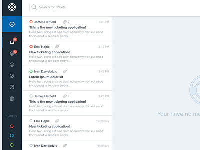 Ticketing / Customer Support bar design interface side support ticketing ui ux web