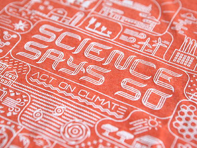 Science Says So Tee climate icon illiustration line monoweight orange science tee tshirt typography vector