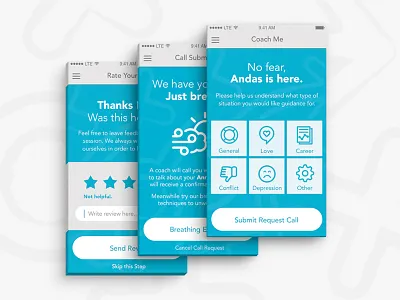 Andas app breathe iphone life coach relax ui ux
