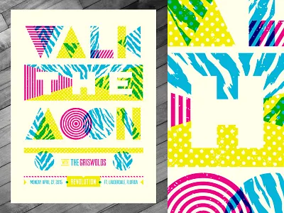 Walk The Moon Poster - Ft. Lauderdale 4.27.15 80s halftone def music shapes walk the moon
