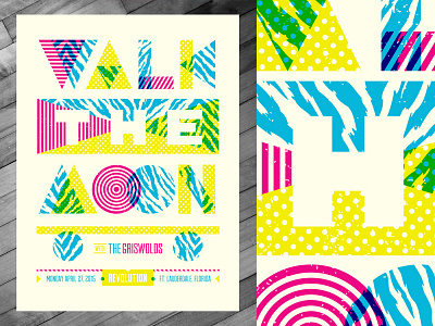Walk The Moon Poster - Ft. Lauderdale 4.27.15 80s halftone def music shapes walk the moon