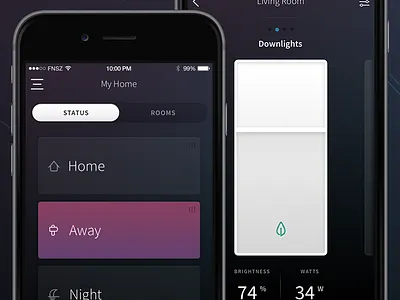 Plum: Home Automation Concept concept connected home funsize home automation ios iphone purple security skeumorphic