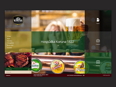 Homepage Koruna 1822 branding colored grid homepage koruna1822 webdesign website