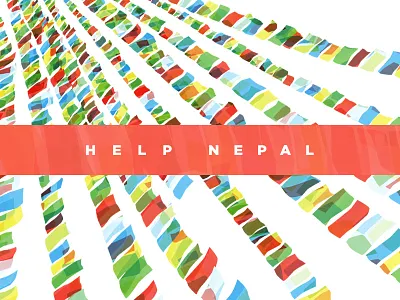 Flags of Harmony art colorful earthquake flags illustration minimal nepal poster red