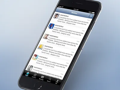 Twitter Client UI Concept app concept ios skeuomorphism twitter ui
