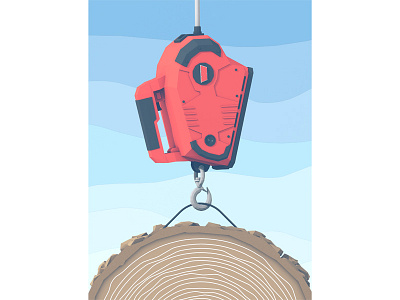 Popular Mechanics - "Backyard Tools" 3d backyard c4d cable cinema 4d hook log model popular mechanics render tools winch