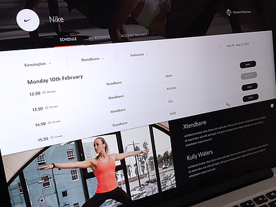 Schedule bookings classes fitness material ui web