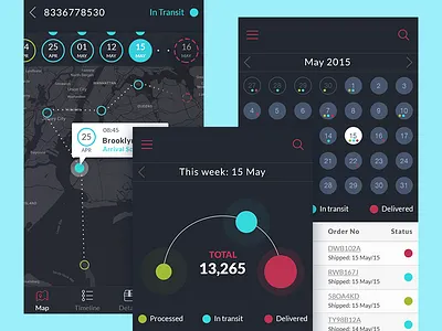 Tracking App app appdesign application flat interactive interface ios iphone6 mobile ui ux