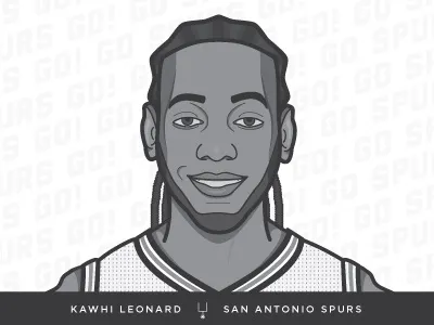Defensive Player of the Year basketball caricature cartoon illustration kawhi leonard nba san antonio spurs spurs vector