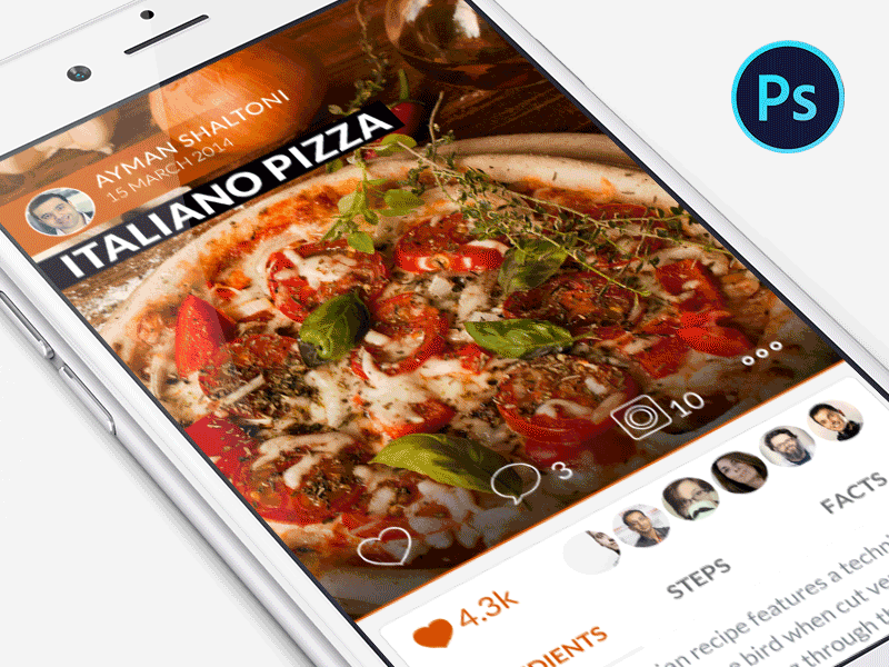 Post Food Free PSD chat comments cooking delivery facts food free freebie ingredients psd steps