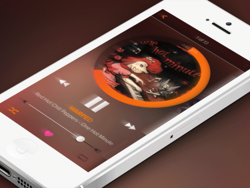 Albums player animation app design iphone mobile music player ui ux