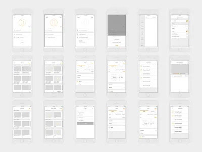 UI/UX Wireframes app clean flat ios8 iphone material mobile ui