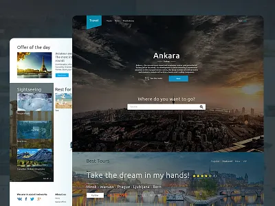 Travel interface site ui ux web