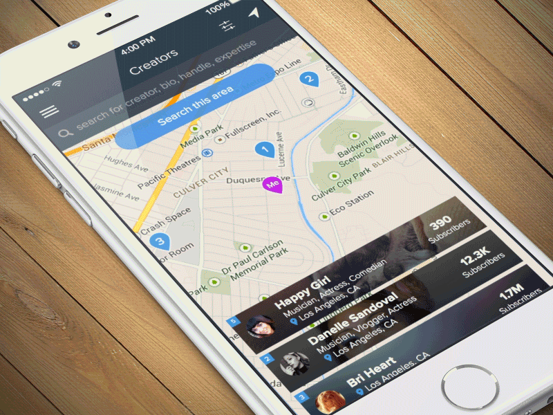 Mobile Animation after effects animation chat collab filters geo location mobile prototype scroll
