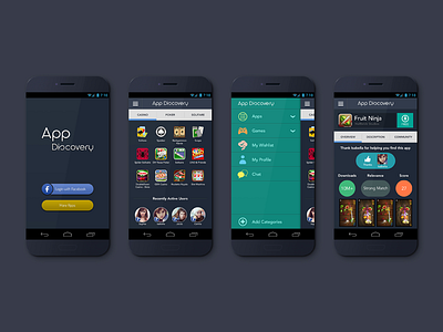 App Discovery android application apps blue find green ui