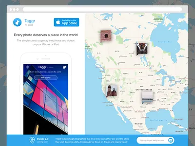 Taggr App released! geo ios iphone landing page mobile photo photography tag