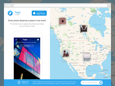 Taggr App released! geo ios iphone landing page mobile photo photography tag