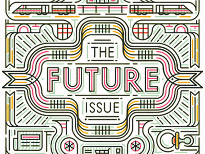The Future banner dummy future lines ribbon train type vector