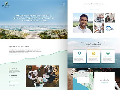 Nadavon Homepage clean financial graph homepage landing page marketing photography responsive typography ui web design website
