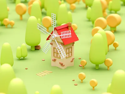 Windmill 3d animation branding energy green illustration ilustrasi motion graphics renewable ui windmill