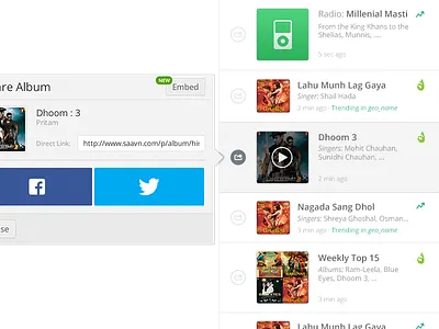 Saavn for Firefox feed firefox music recommendations trending