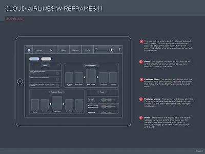 In Flight Entertainment Wireframes entertainment flight ife ui ux wireframes