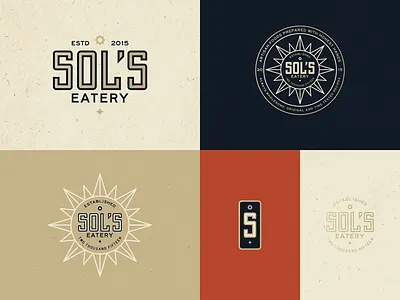 Sol's Eatery Iteration Process badge branding identity lockup logo restaraunt sols eatery type