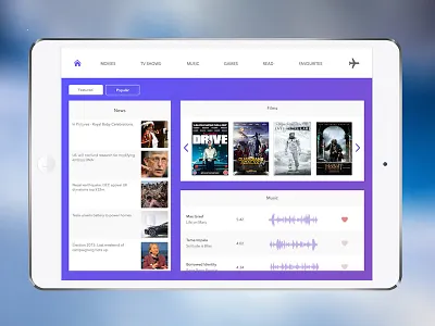 In Flight Entertainment UI app entertainment flight ife in ipad sketchapp ui ux