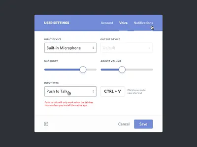 User Settings account edit flat flat design modal notifications settings ui user user settings
