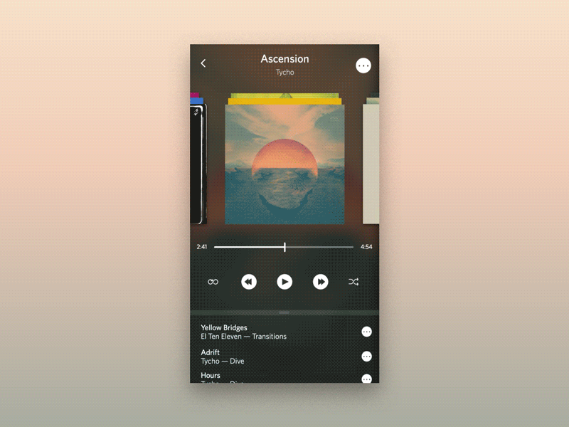 iOS app navigation interaction app clean flat ios layout mockup motion origami quartz ui