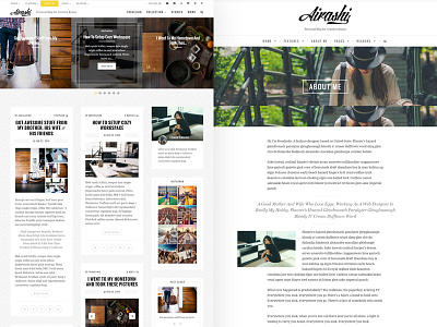 Airashi Personal Blog blog blogging hero light teaser unsplash web design website white wordpress