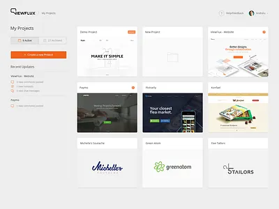 ViewFlux App app comment dashboard design feedback flux interface prototype ui ux view viewflux