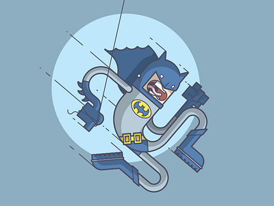 Batman is scared of heights! batman comics dark knight dc illustration line art scared swinging