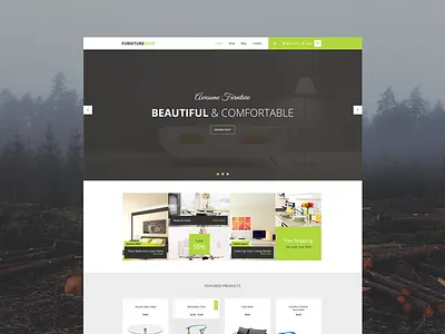 Website design for a furniture e-shop. Home page. e commerce flat furniture interior itsekhtiar minimal sofa store website
