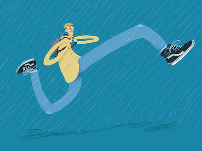 Legs for Days illustration legs long legs noodle arms noodle limbs procreate rain raining rainy day