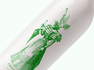 Travarica brandy design herb brandy illustration packaging