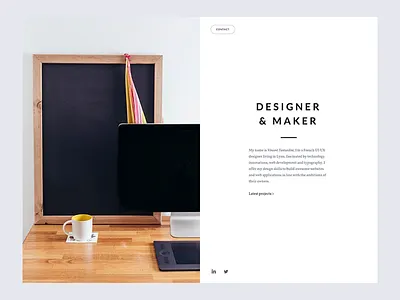 Online business card animation clean css home minimal onepage photography responsive space split vertical webdesign
