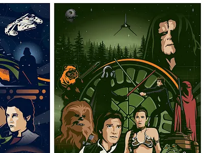 Star Wars Posters custom design disney graphic han solo icon illustration lucas film poster space star wars torch