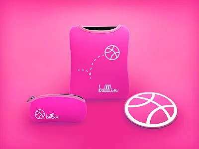 Balllin' balllin debut desk dribbble pink print promo screen print swag work space