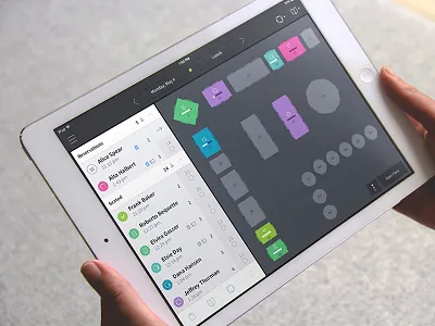 OpenTable Guest Center rebrand color guest center ipad management opentable productivity restaurant source sans status tool utility ux