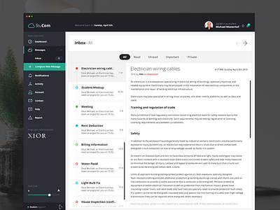 StuCom - Messages clean interface mail messages stucom student ui ux