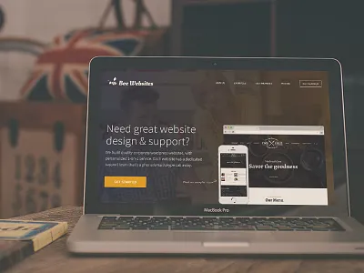 BeeWebsites landing page bee clean design flat landing landing page landingpage template ui web wordpress yellow
