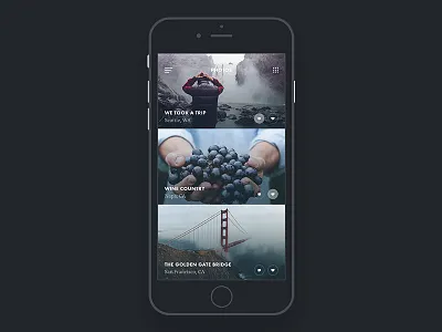 Tilt Album Feed comment dark favorite feed ios like photo photography ui